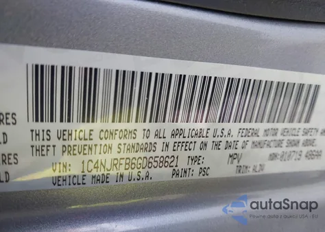 2016 Jeep Patriot High Altitude Edition z USA, uszkodzony, nr VIN 1C4NJRFB6GD658621